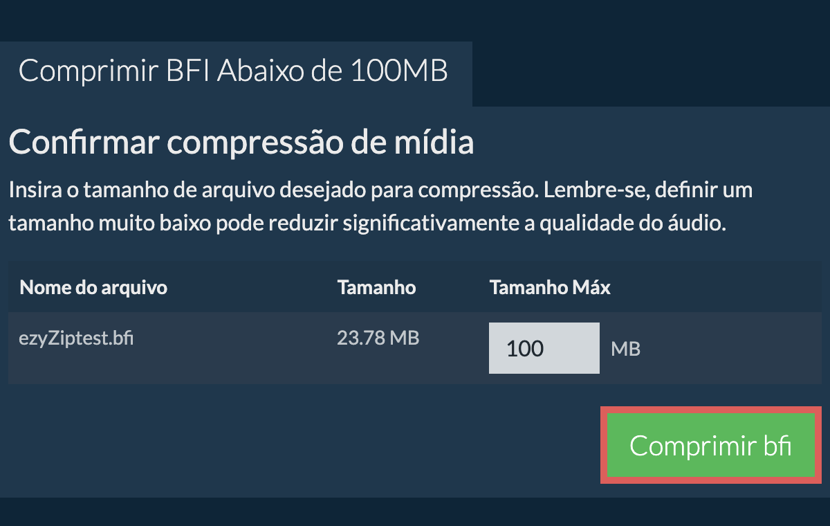 Converter em 100MB