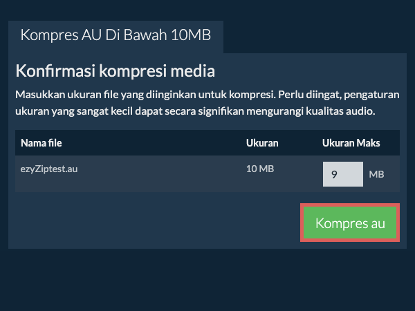Konversi ke 10MB