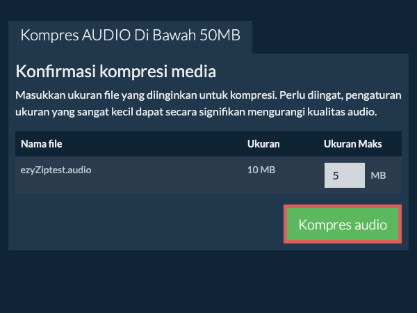 Konversi ke 50MB Konversi ke 50MB