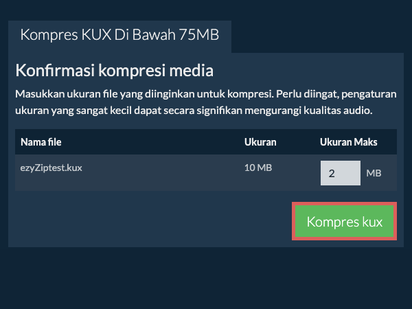 Konversi ke 75MB