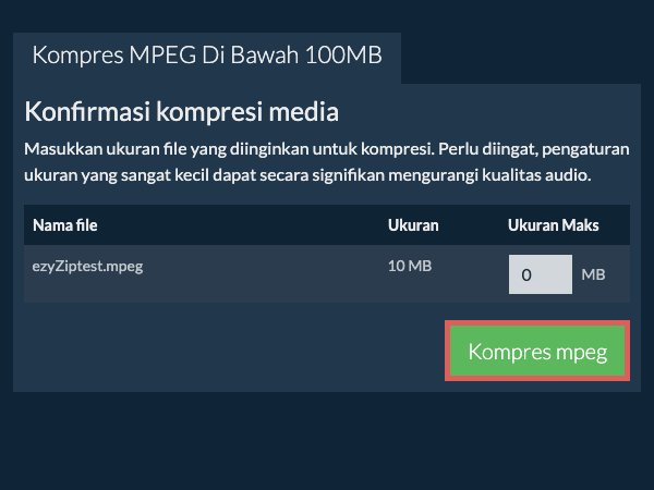 Konversi ke 100MB Konversi ke 100MB