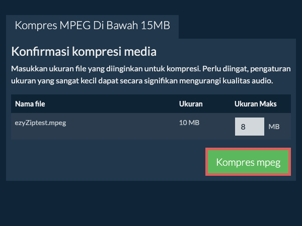 Konversi ke 15MB