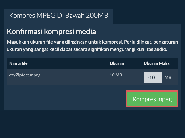 Konversi ke 200MB Konversi ke 200MB