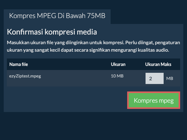Konversi ke 75MB Konversi ke 75MB