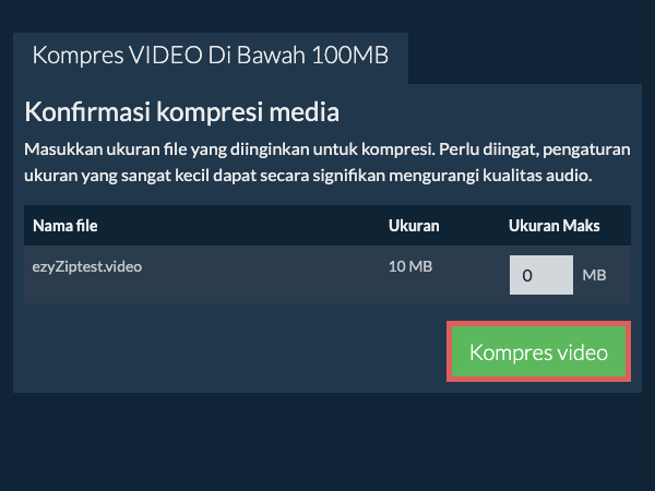Konversi ke 100MB Konversi ke 100MB