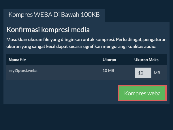 Konversi ke 100KB Konversi ke 100KB