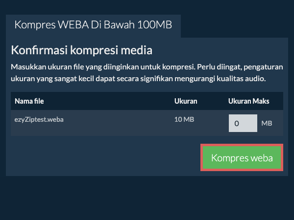 Konversi ke 100MB Konversi ke 100MB