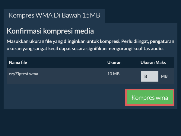 Konversi ke 15MB