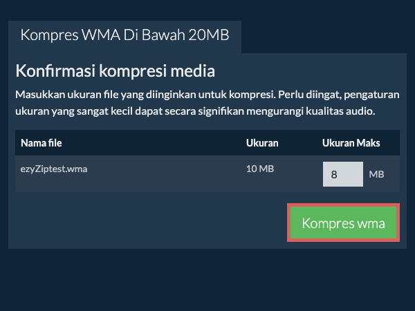 Konversi ke 20MB