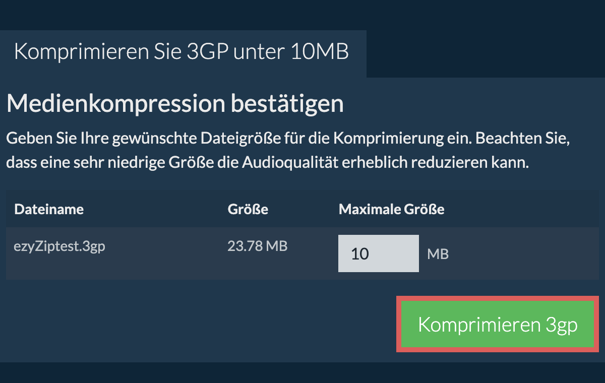 In 10MB konvertieren