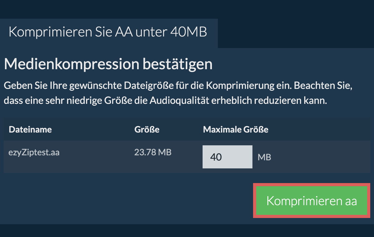 In 40MB konvertieren