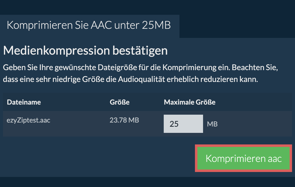 In 25MB konvertieren