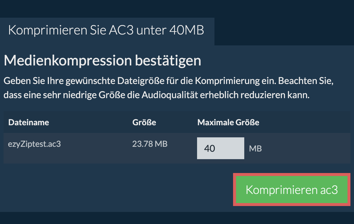 In 40MB konvertieren