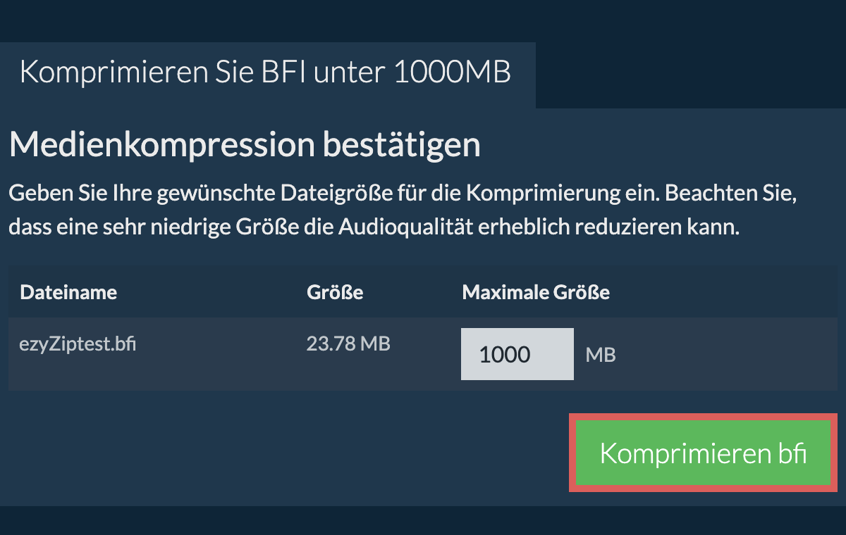 In 1000MB konvertieren