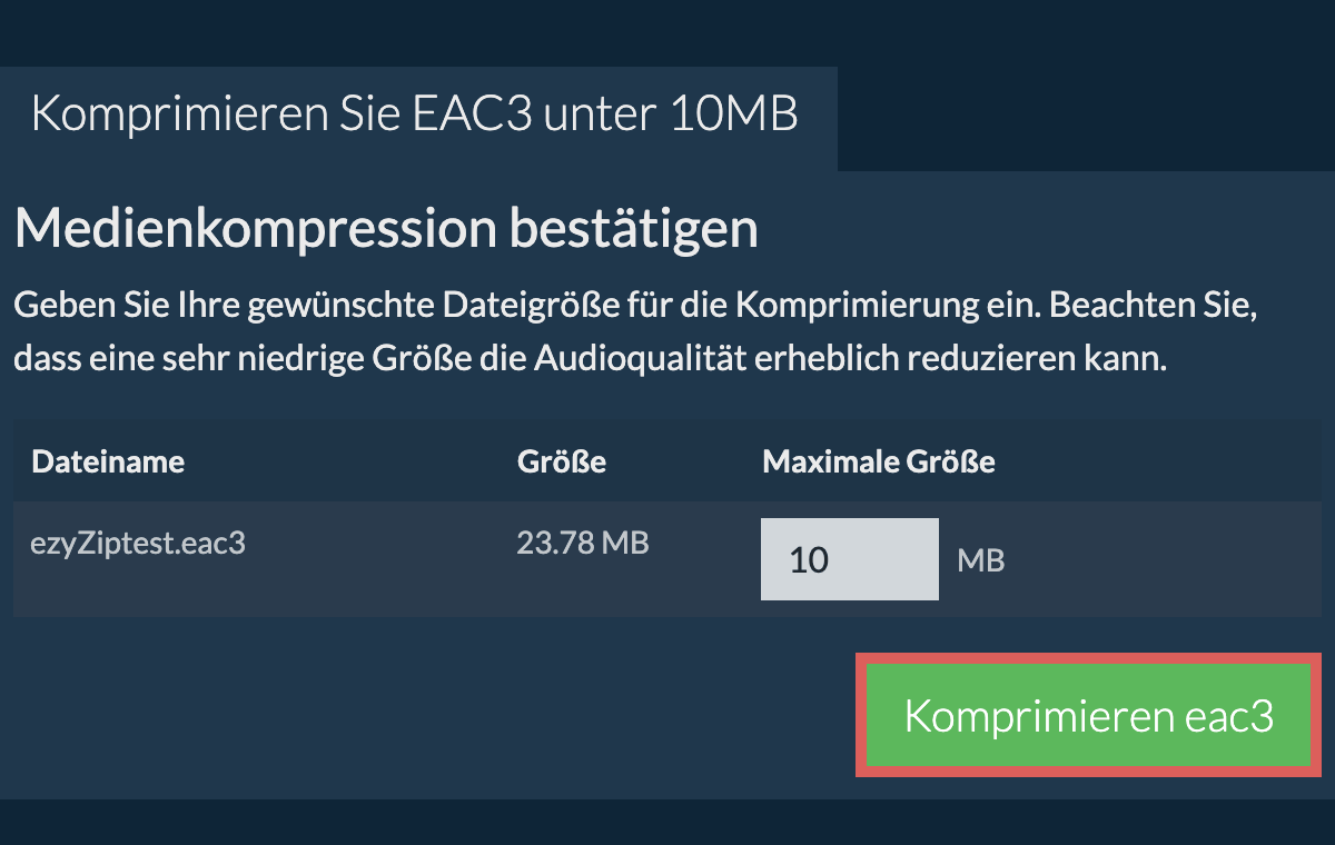 In 10MB konvertieren