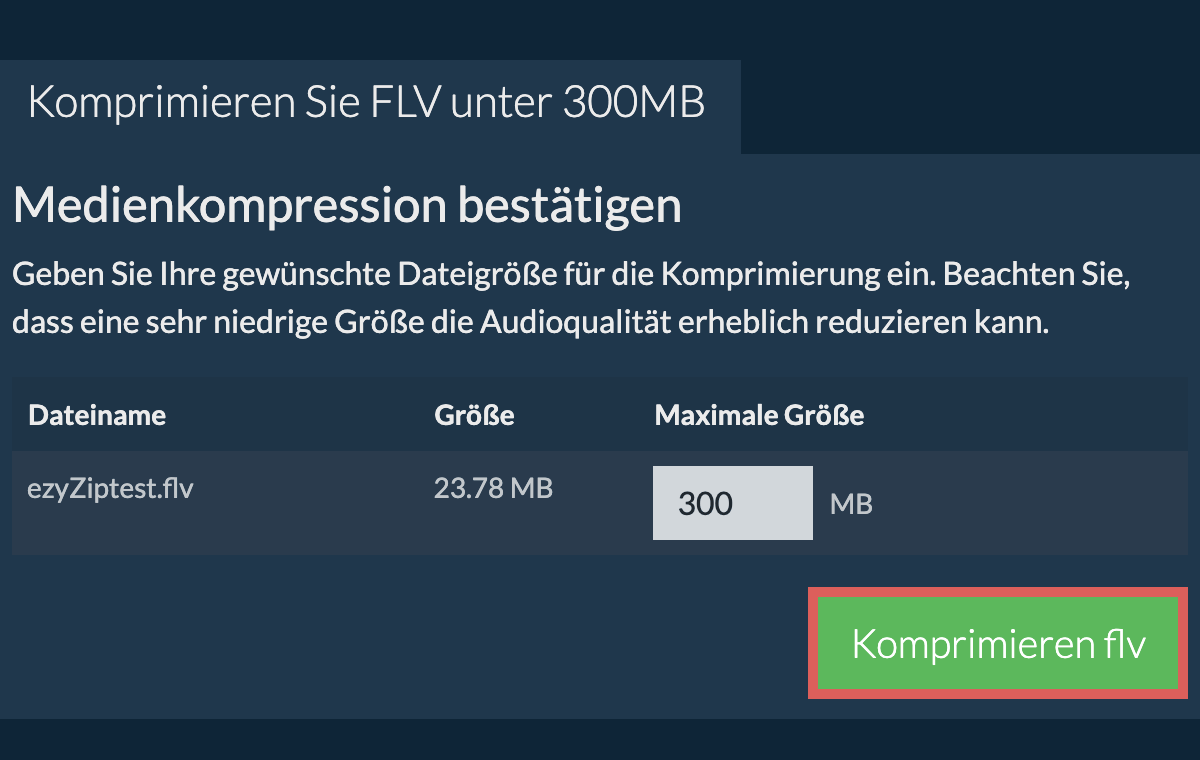 In 300MB konvertieren