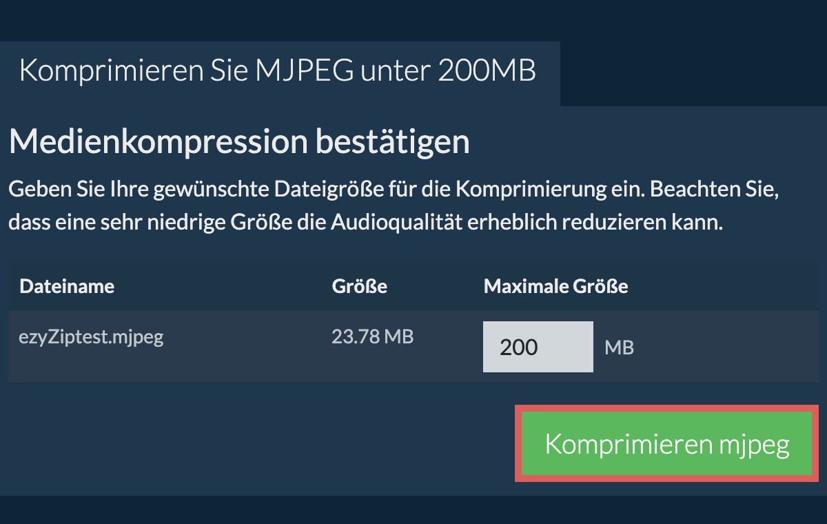 In 200MB konvertieren