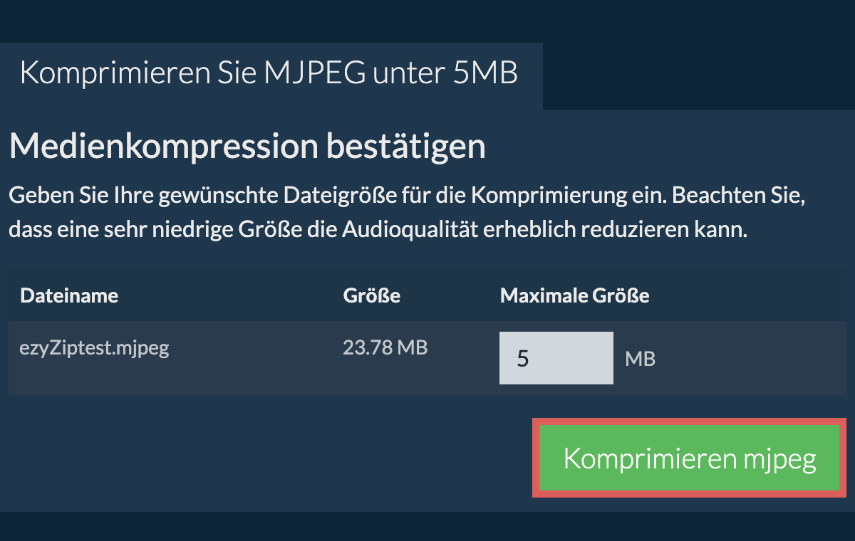 In 5MB konvertieren