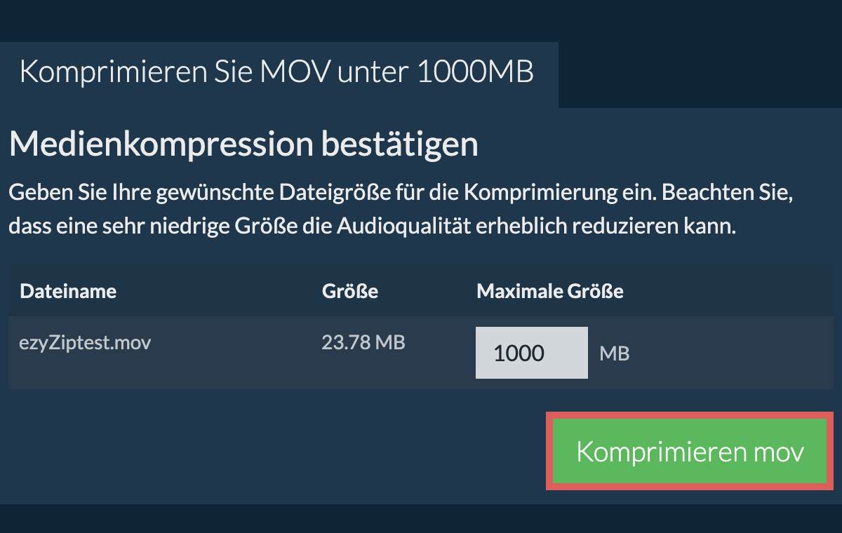 In 1000MB konvertieren