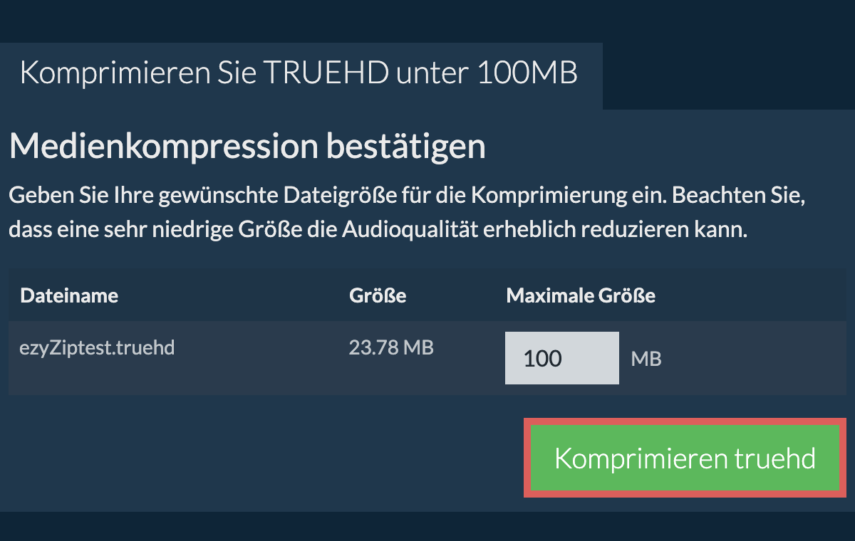 In 100MB konvertieren