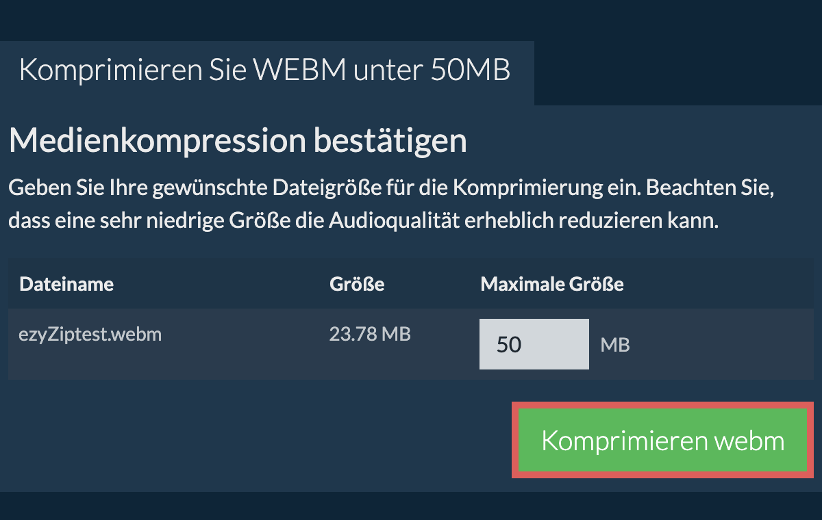 In 50MB konvertieren