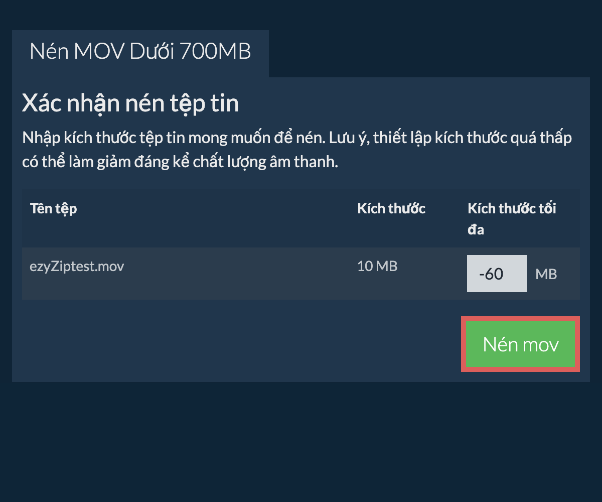 Chuyển đổi thành 700MB