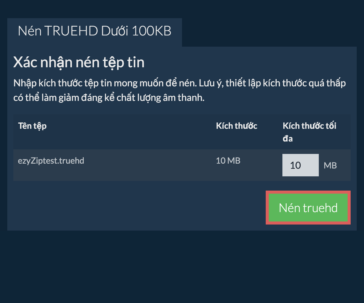 Chuyển đổi thành 100KB