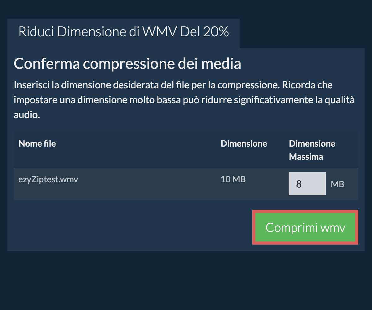 Comprimi 20%