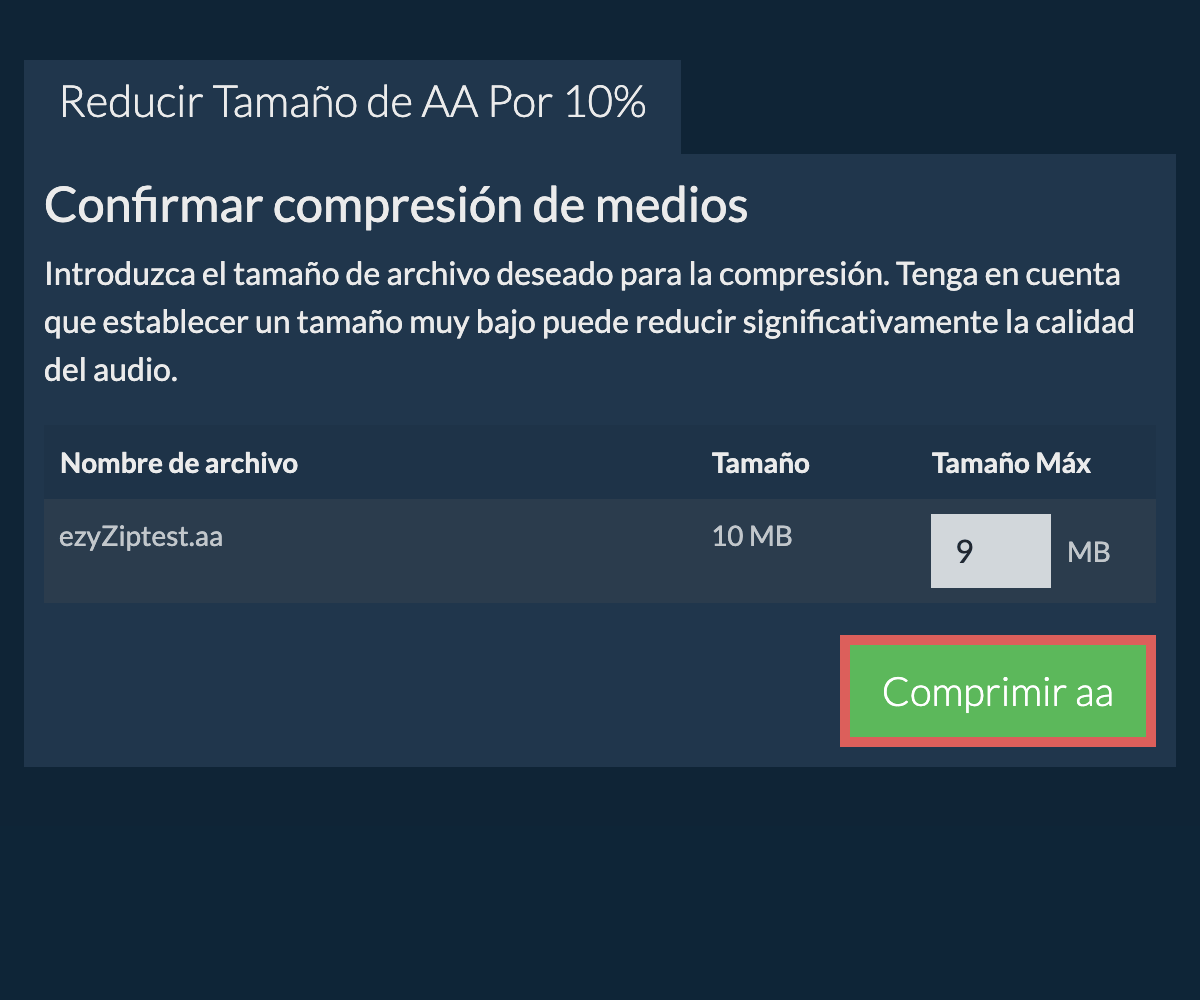 Comprimir 10%