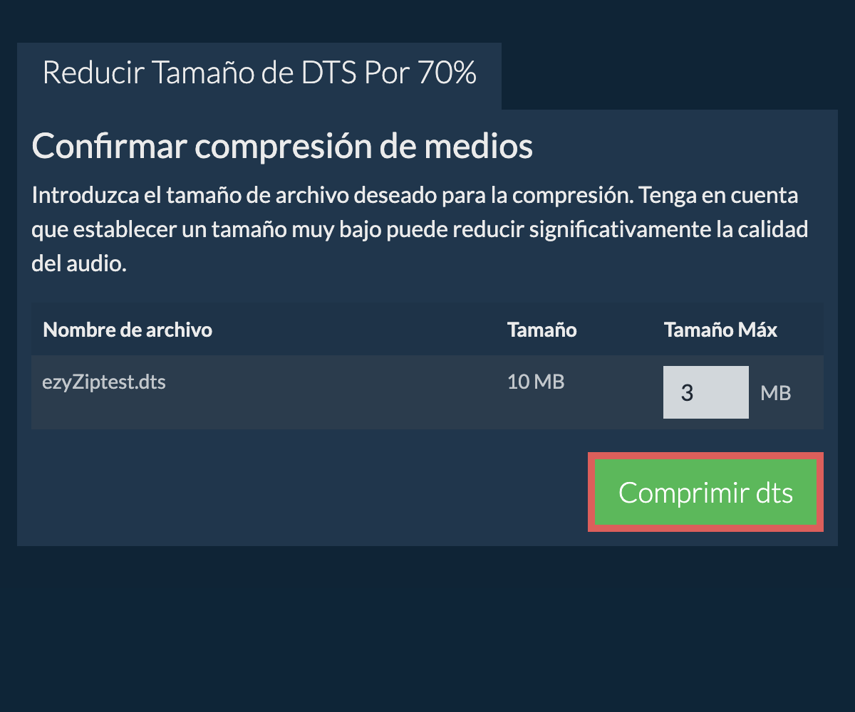 Comprimir 70%