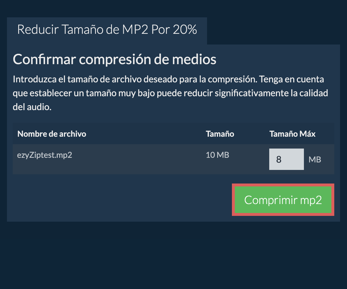 Comprimir 20%