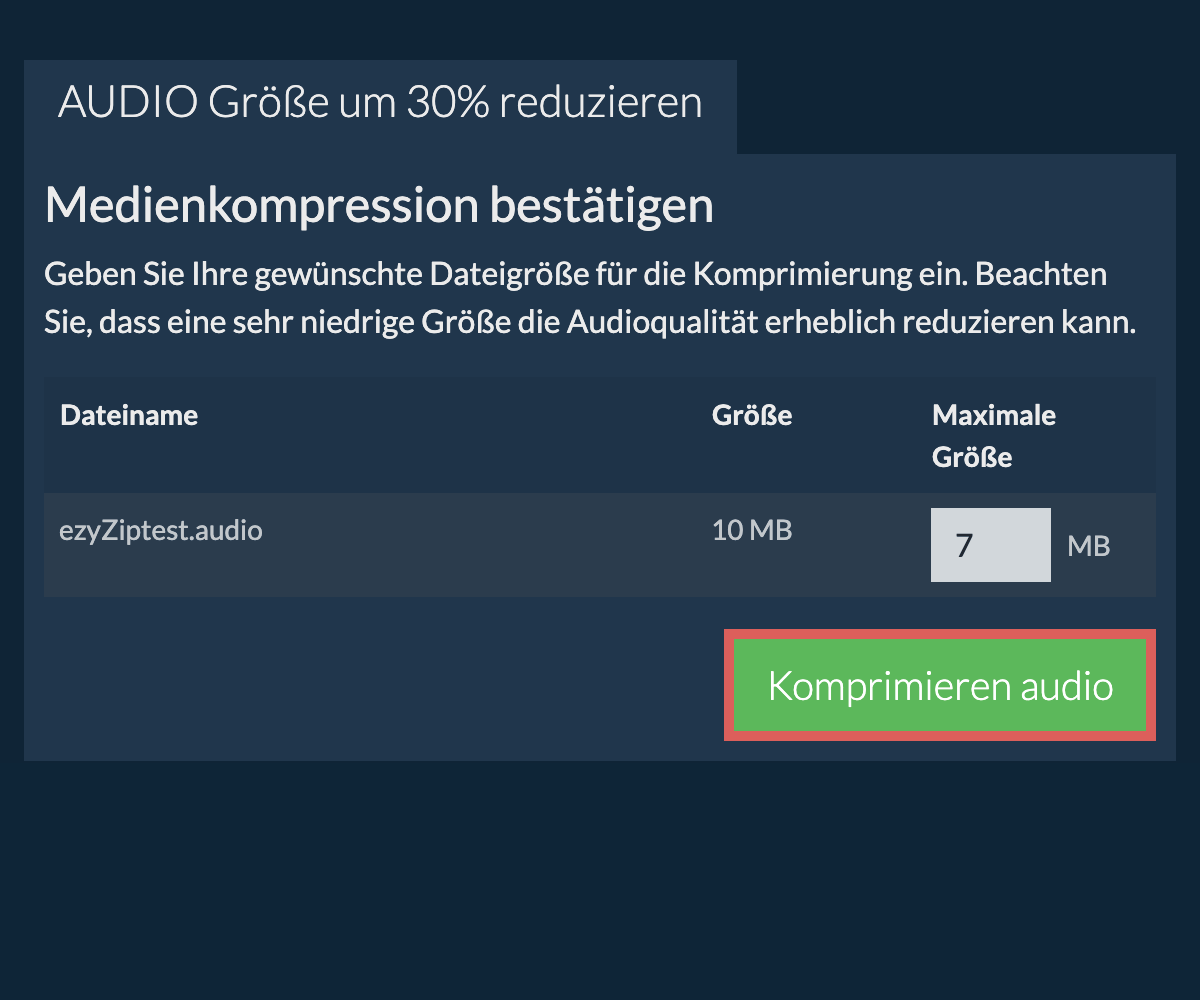 Komprimieren 30%