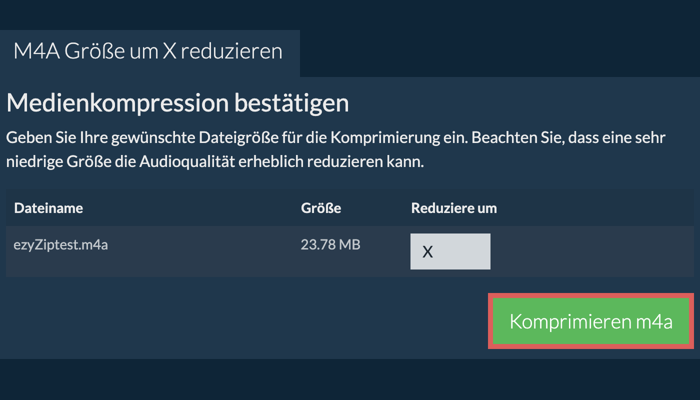 Komprimieren X