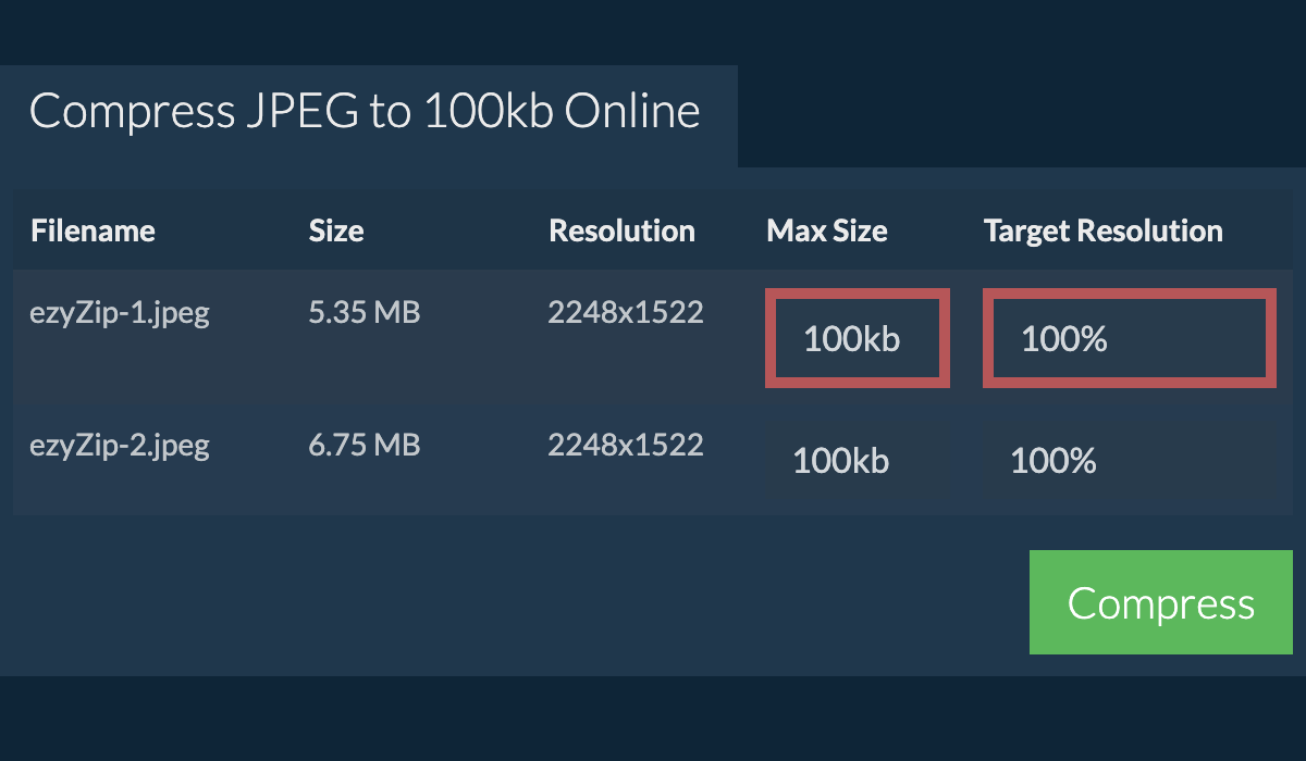 How To Reduce JPEG File Size Using ezyZip: Step 3