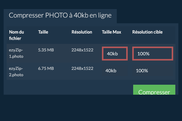 Taille Max