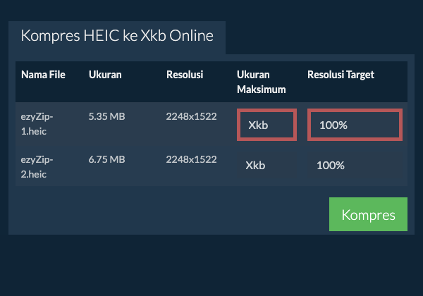 Ukuran Maksimum