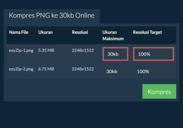 Ukuran Maksimum