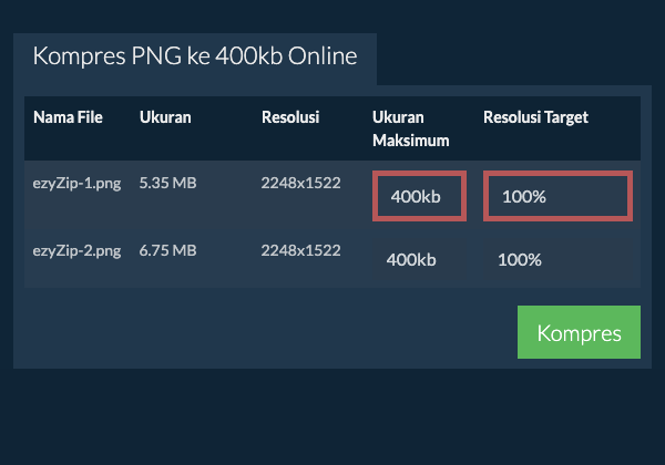 Ukuran Maksimum