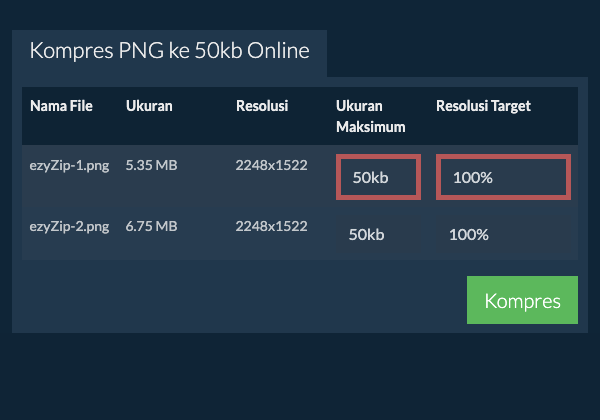 Ukuran Maksimum