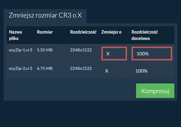 Zmniejsz o