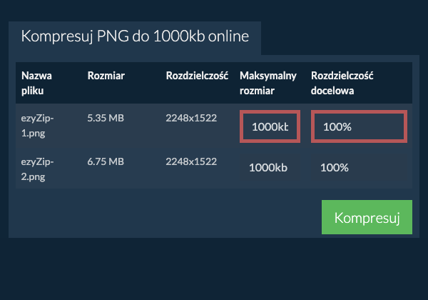 Maksymalny rozmiar
