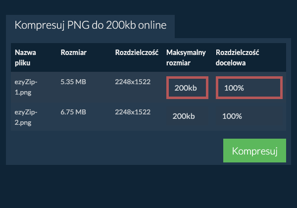 Maksymalny rozmiar