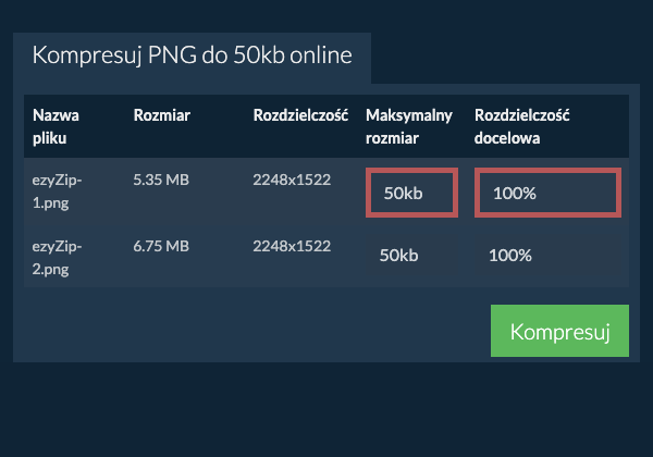 Maksymalny rozmiar