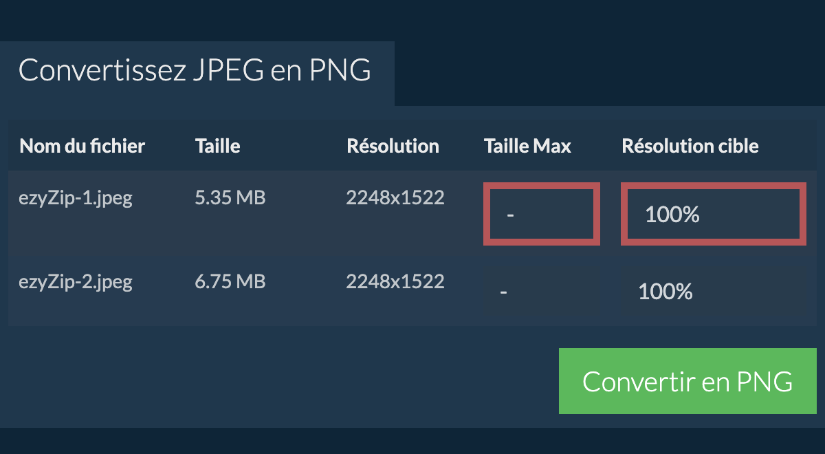 Convertissez JPEG en PNG en ligne (Rapide !) - ezyZip