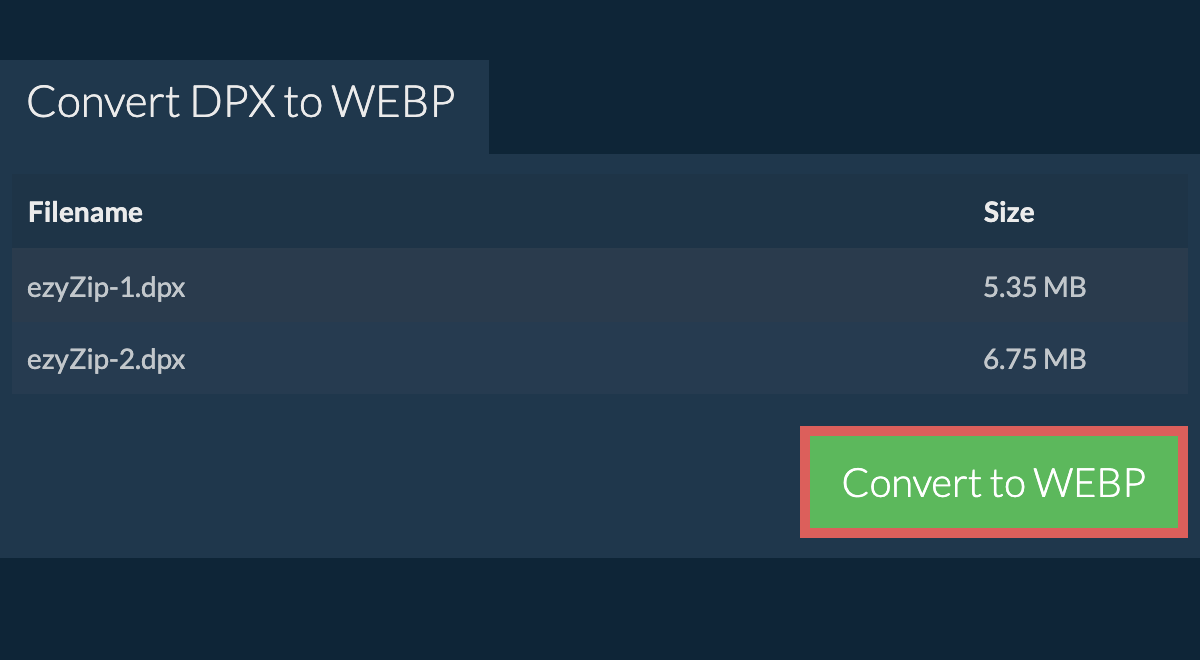 Convert to webp
