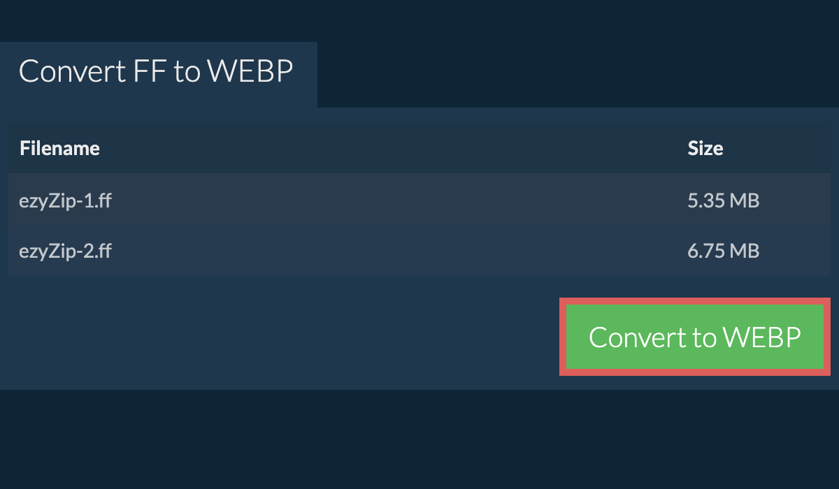 Convert to webp
