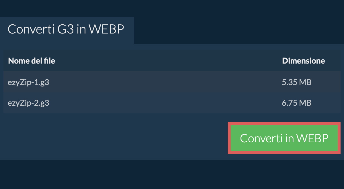 Converti in webp