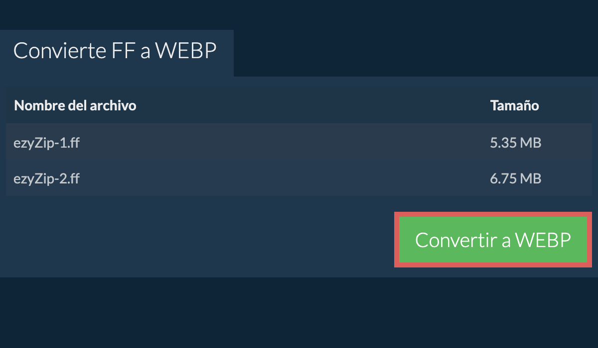 Convertir a webp