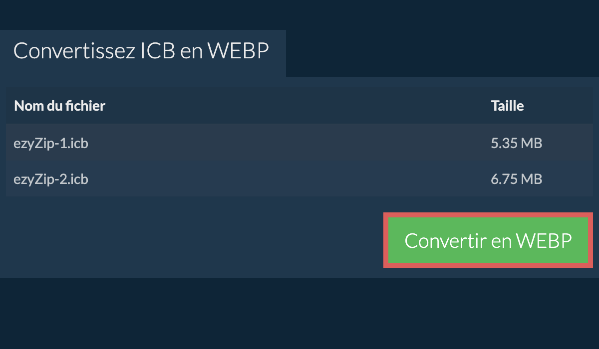 Convertir en webp