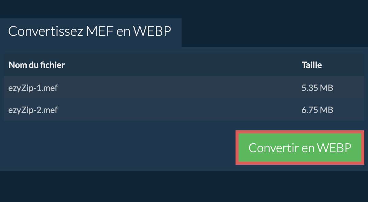 Convertir en webp